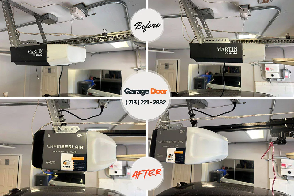 Before and after: garage door repair Mancelona, MI